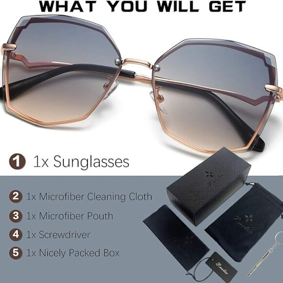 Geometric hexagon design sunglasses - Picture 6 of 6